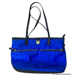 Michael Kors Kempton Blue Nylon Pocket Tote Bag Purse